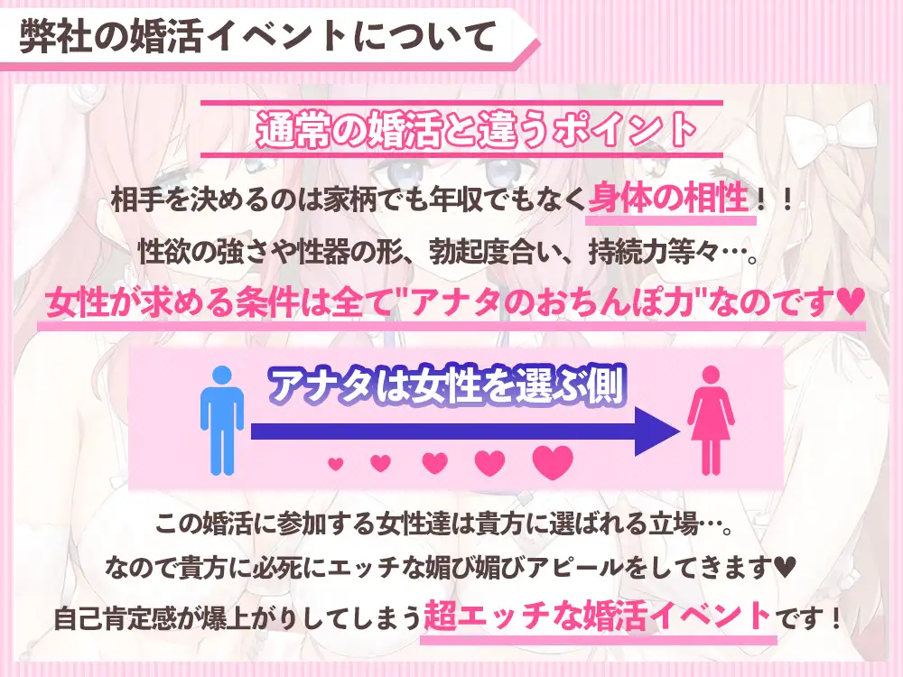 [ブラックマの嫁]【4時間↑】身体の相性から始める婚活～女の子達のメスアピールに自己肯定感(おちんぽ)爆上がり☆ お気に入りの女の子(おまんこ)選んで生ハメ中出し婚!!～