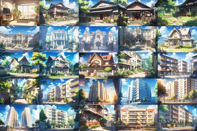 [Game Material Store]【繊細で芸術的な家や室内系背景】著作権フリーの高解像度画像（100枚）