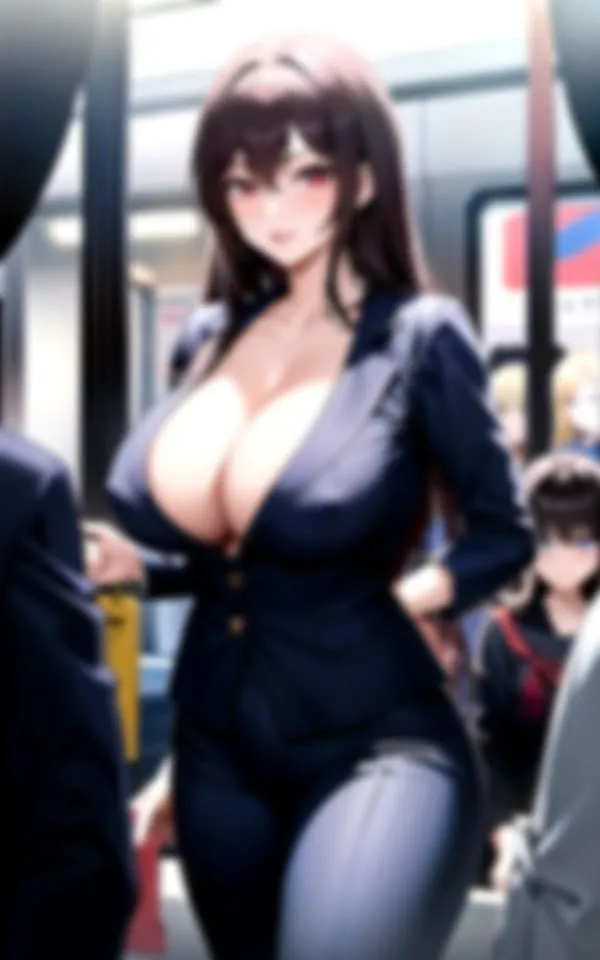 [深淵AI秘宝館]【90%OFF】通勤電車の爆乳姉さん