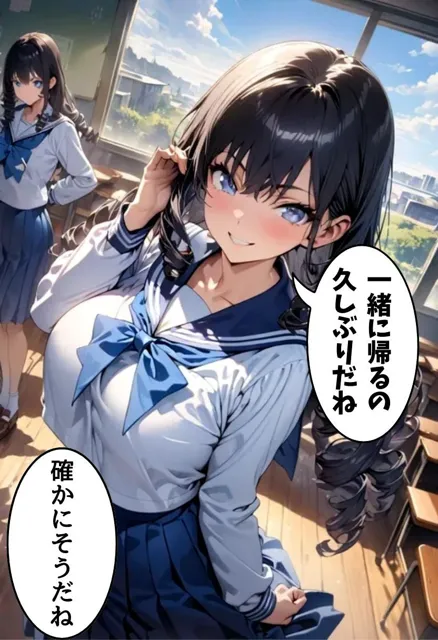 [にじいろ☆がーるず]爆乳同級生と濡れ透けセックス